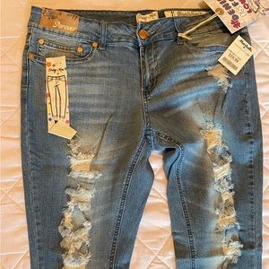 Indigo Rein Distressed Jeans Juniors